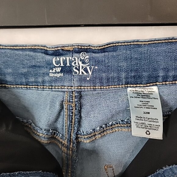 Terra & Sky Straight Leg Denim Jeans Womens Plus Size 22W Blue High Rise TS Core - Picture 4 of 14